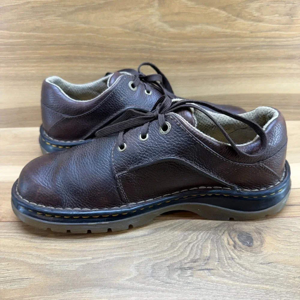 Dr Martens Brown Leather Oxfords Mens 8 Low Top Casual Shoes EU 41